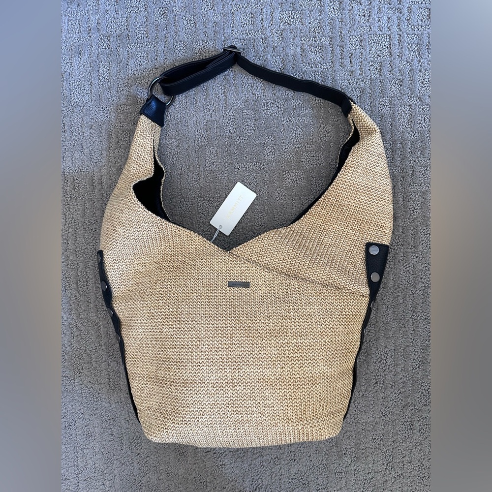 Hammitt Natural Straw Hobo with Black Leather Trim - Picture 5 of 15